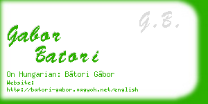 gabor batori business card